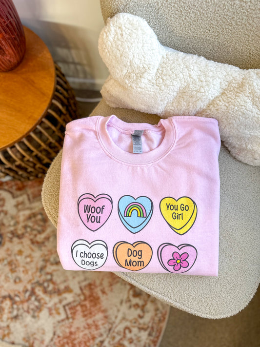 SWEATER - HEARTS PINK
