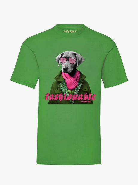 T-SHIRT FASHION DOG - PINK/GREEN